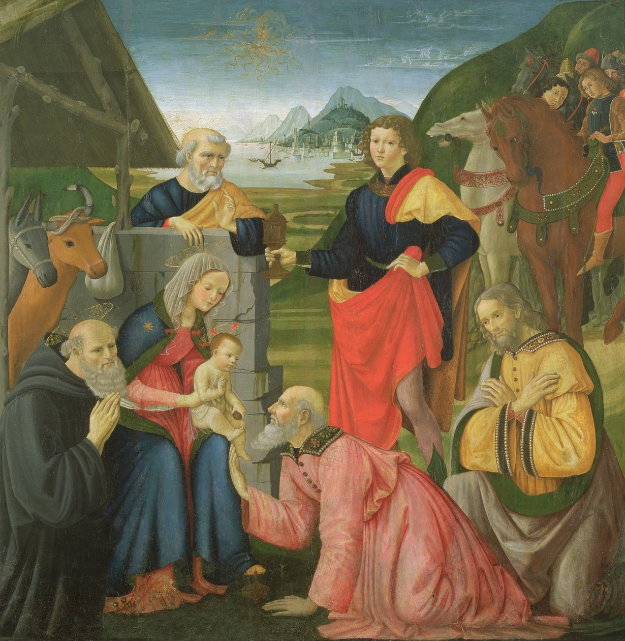 Tillbedjan av Magi av Davide and Domenico  Ghirlandaio
