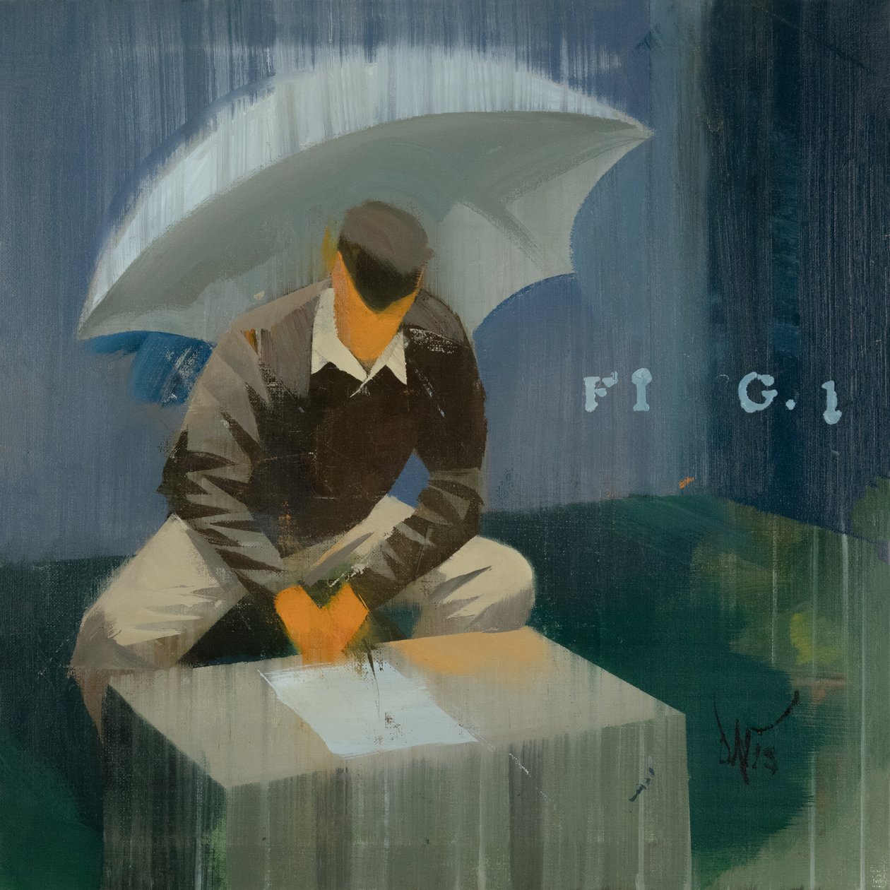 Marcel Broodthaers 22 (FIG 1), 2024 (olja på linne) av Davis Lisboa