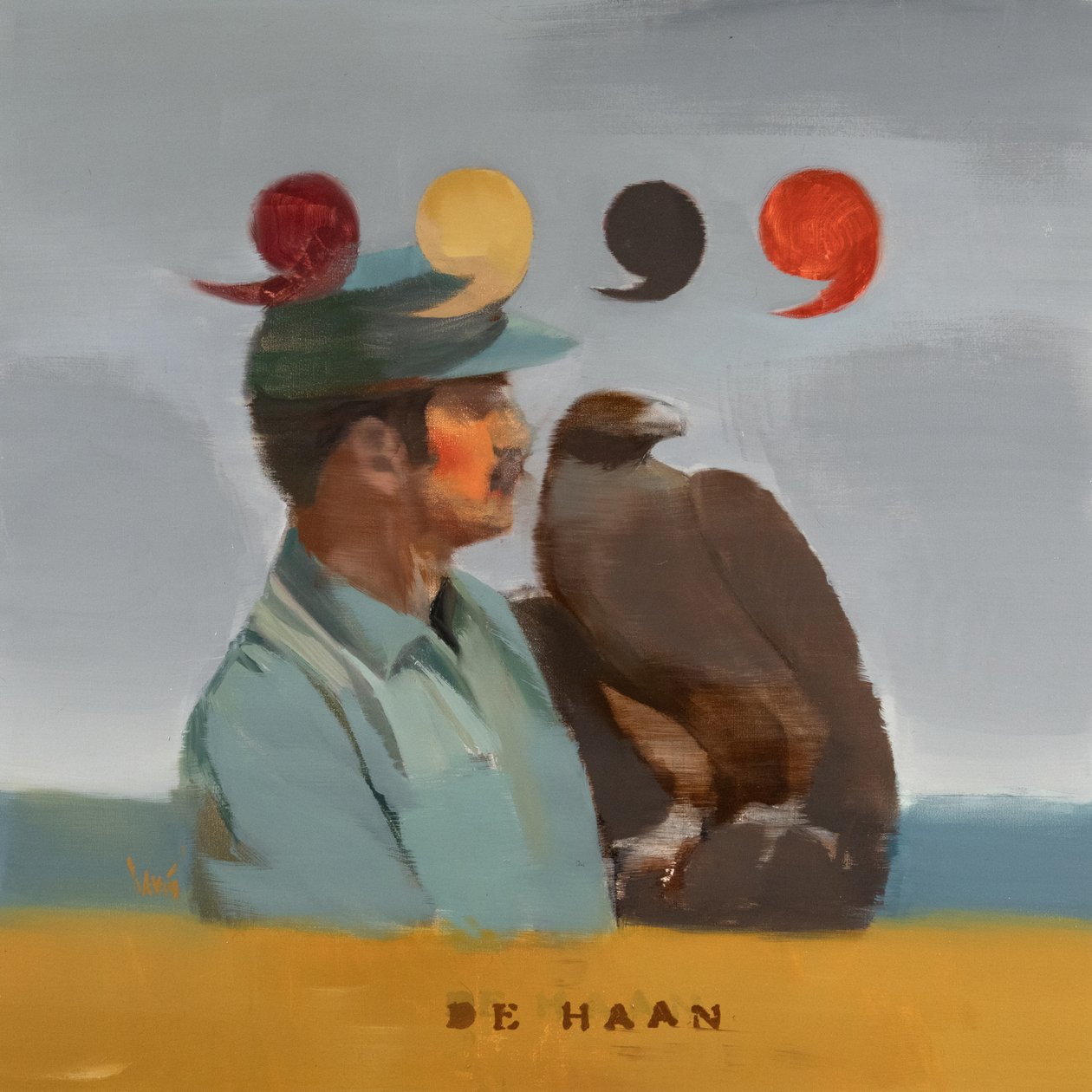 Museum of Modern Eagles 16 (De Haan), 2024 (olja på linne) av Davis Lisboa