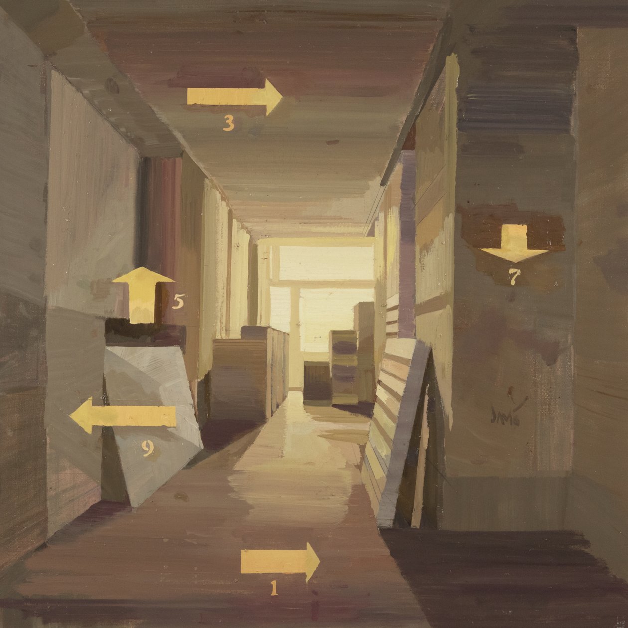 Musée des Aigles Modernes 19, 2024 (olja på linne) av Davis Lisboa