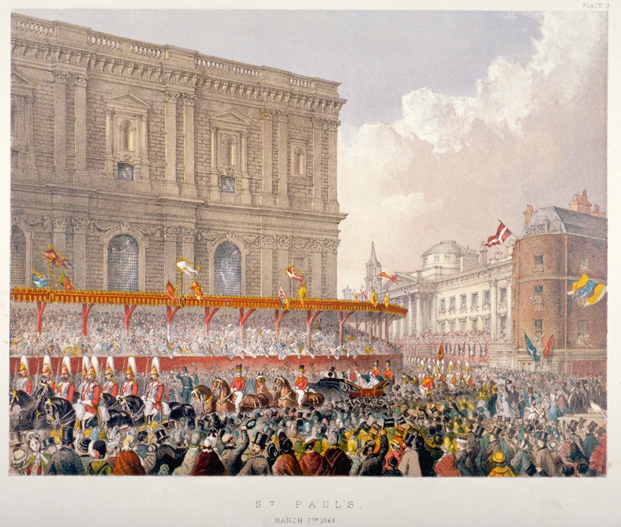 Kunglig procession som passerar den östra änden av St Paul