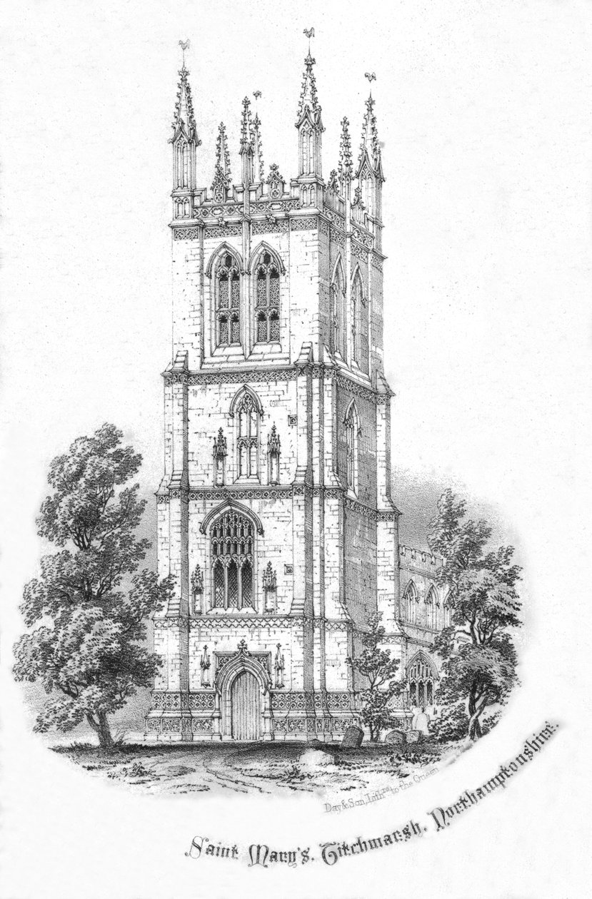 Saint Marys, Titchmarsh. Northamptonshire, ca 1850-talet av Day and Son