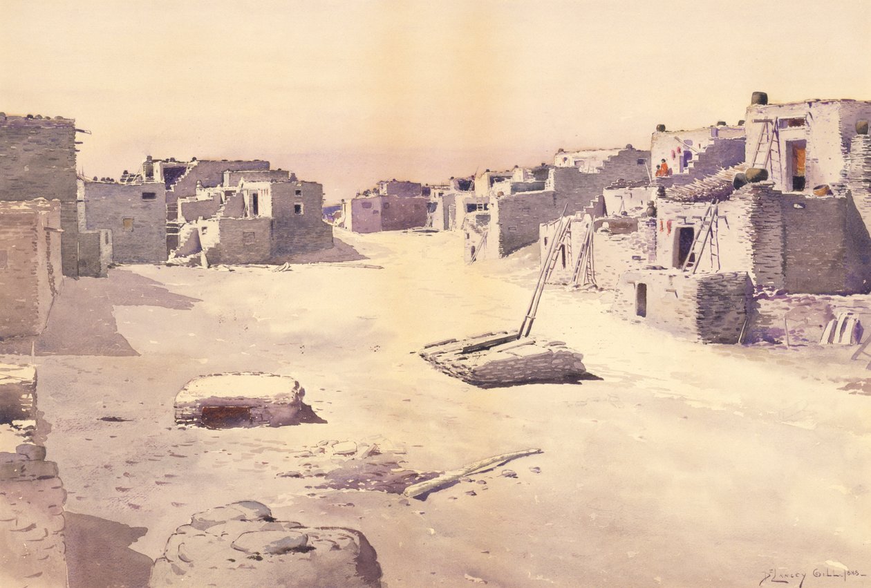 Gata i Pueblo of Oraibi, Tusayan, Arizona, av De Lancey Gill