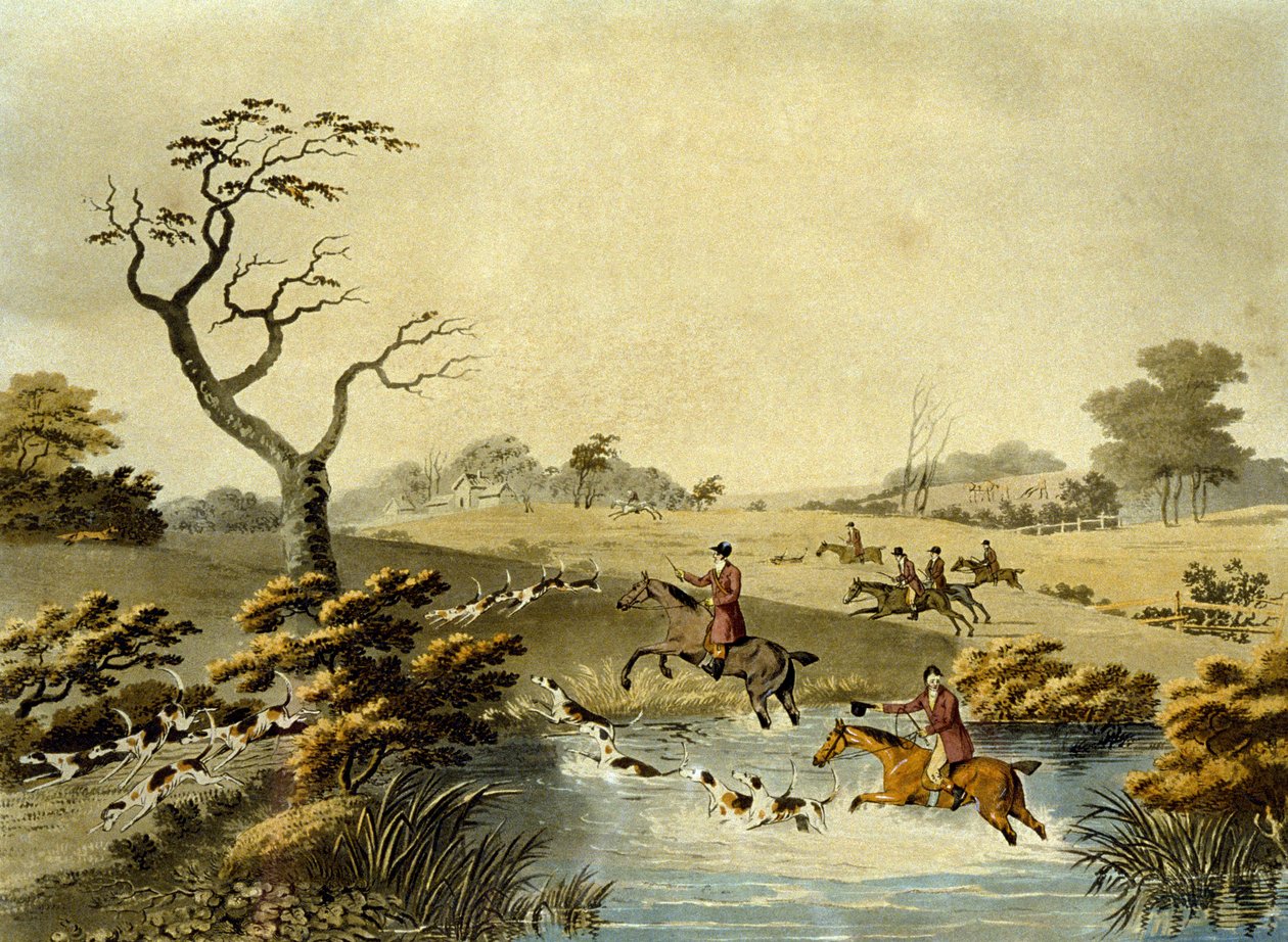 Noon, Foxhunting, graverad av J.H. Clarke och F. Jeakes av Dean Snr. (after) Wolstenholme