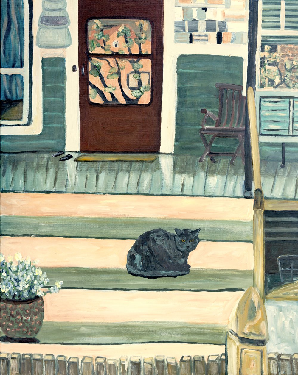 Afternoon Porch, 2023 (akryl på duk) av Deborah Eve Alastra