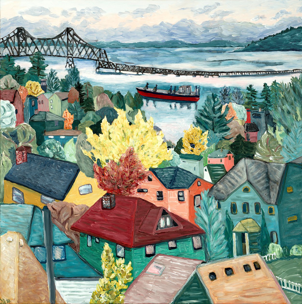 Astoria View, 2015 (akryl på duk) av Deborah Eve Alastra