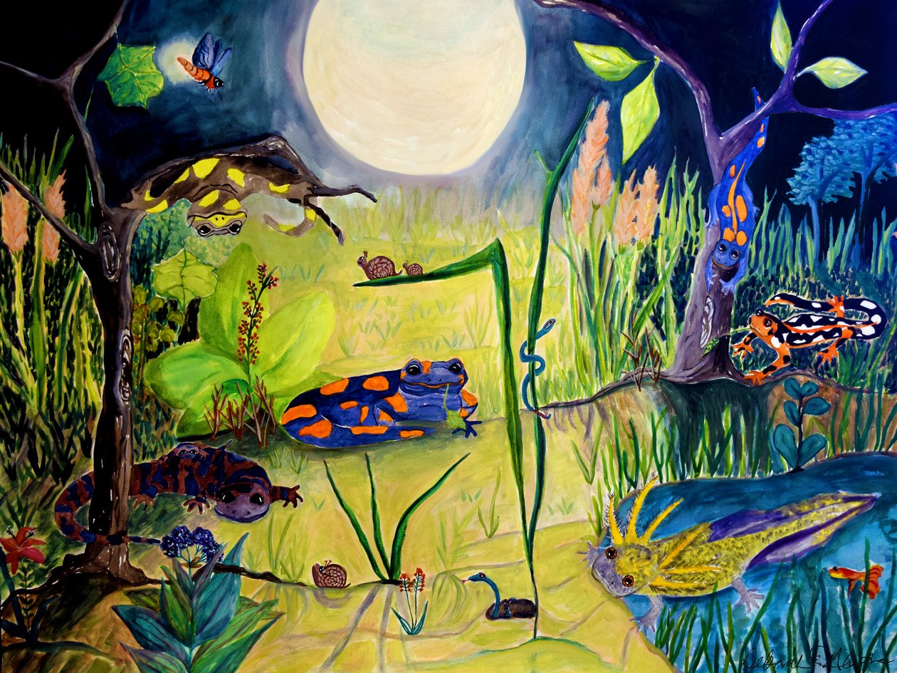Vaken medan du sover, 2015 (akvarell) av Deborah Eve Alastra