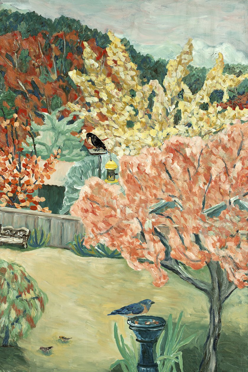 Backyard Fall, 2016 (akryl på duk) av Deborah Eve Alastra