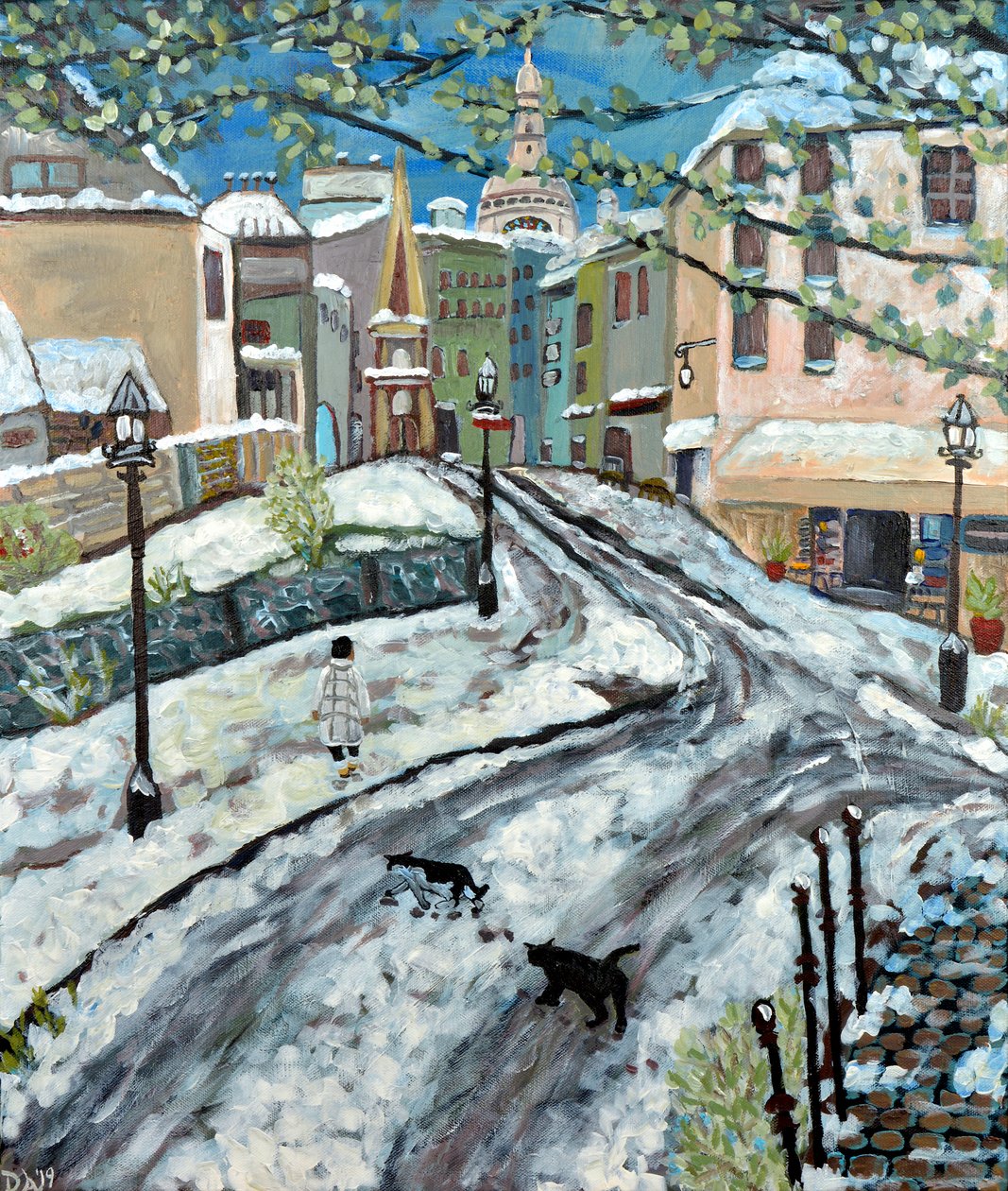 Early Snow, 2020 (akryl på duk) av Deborah Eve Alastra