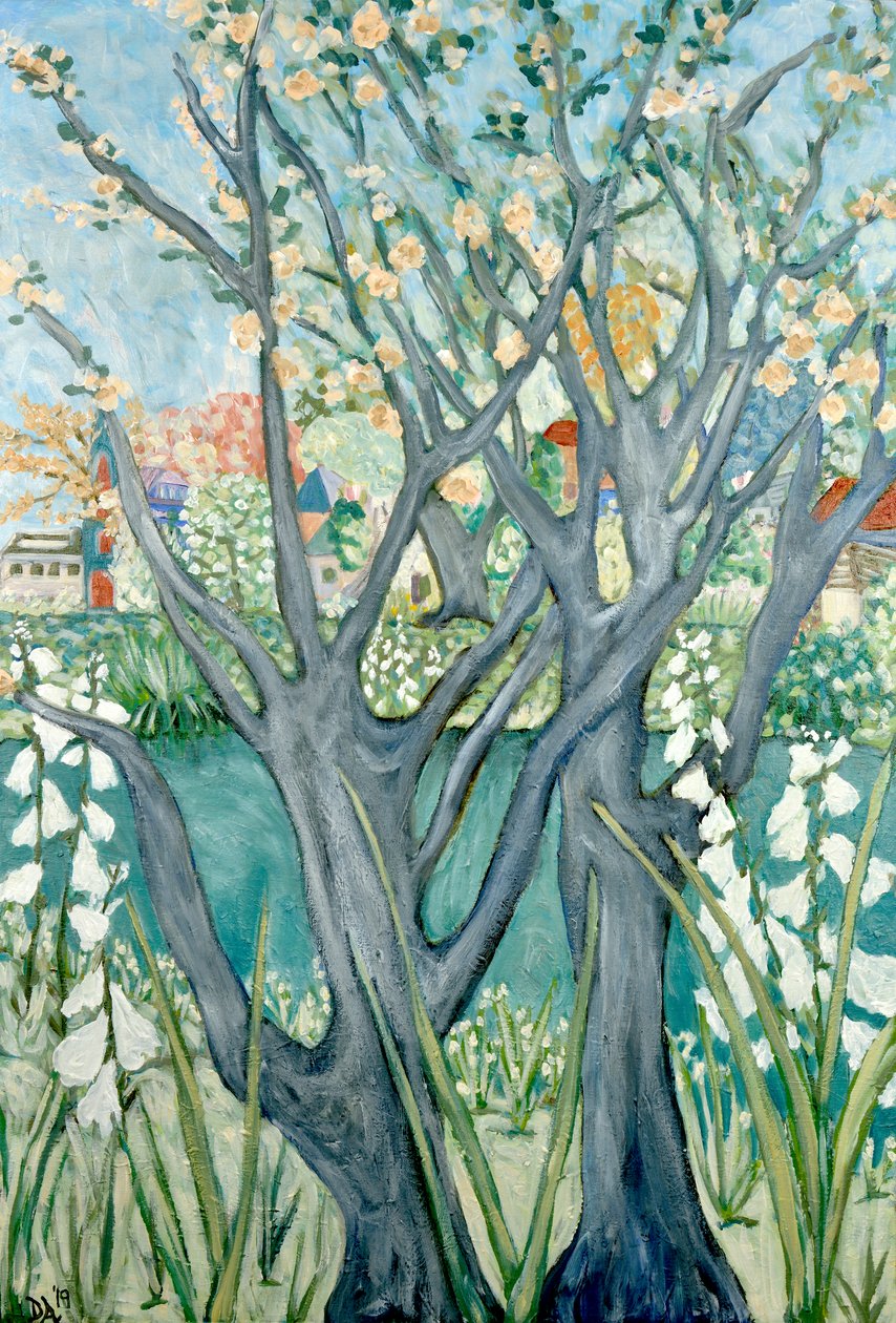 Early Spring, 2019 (akryl på duk) av Deborah Eve Alastra