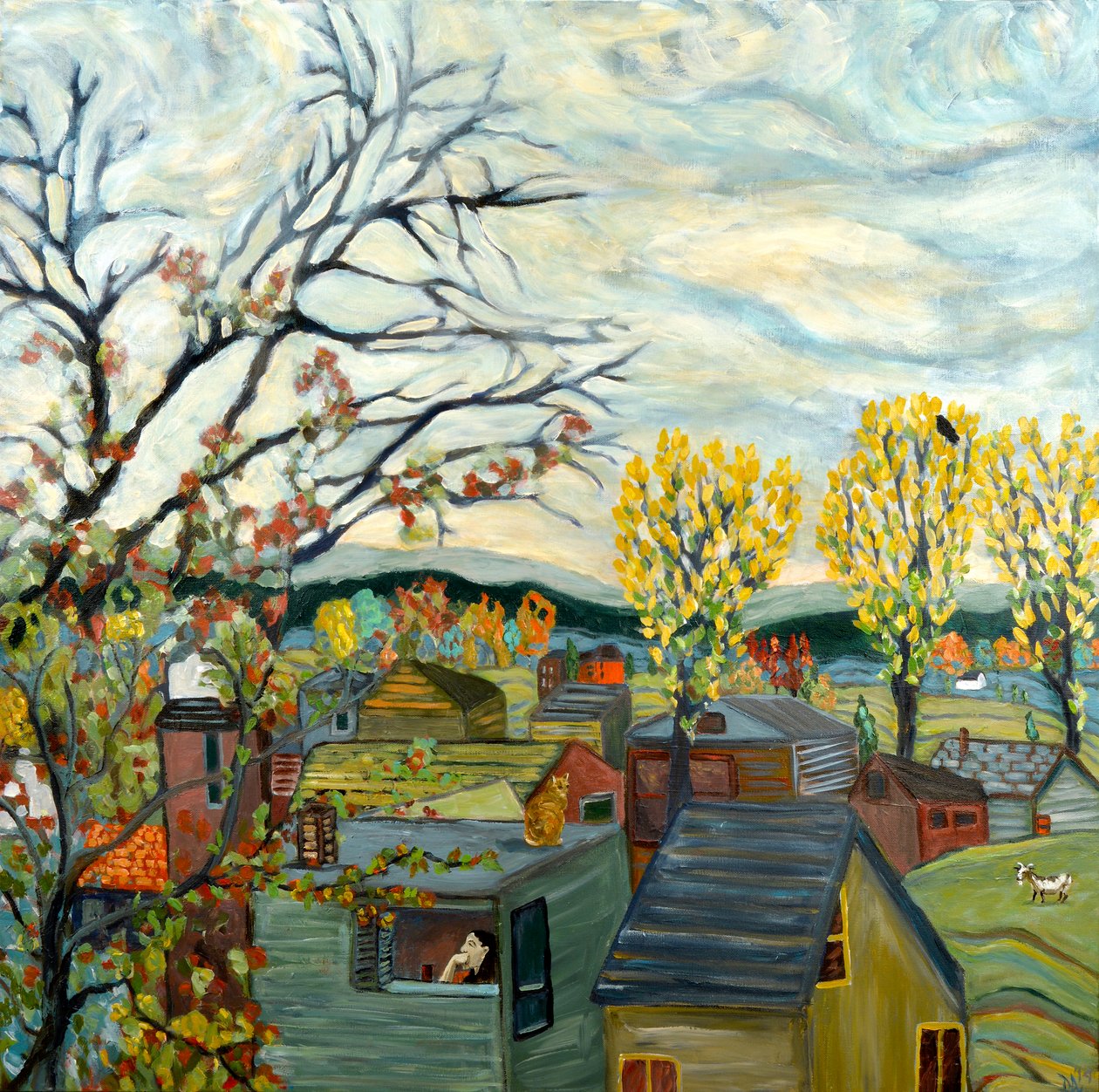 Fall Contemplation, 2019 (akryl på duk) av Deborah Eve Alastra
