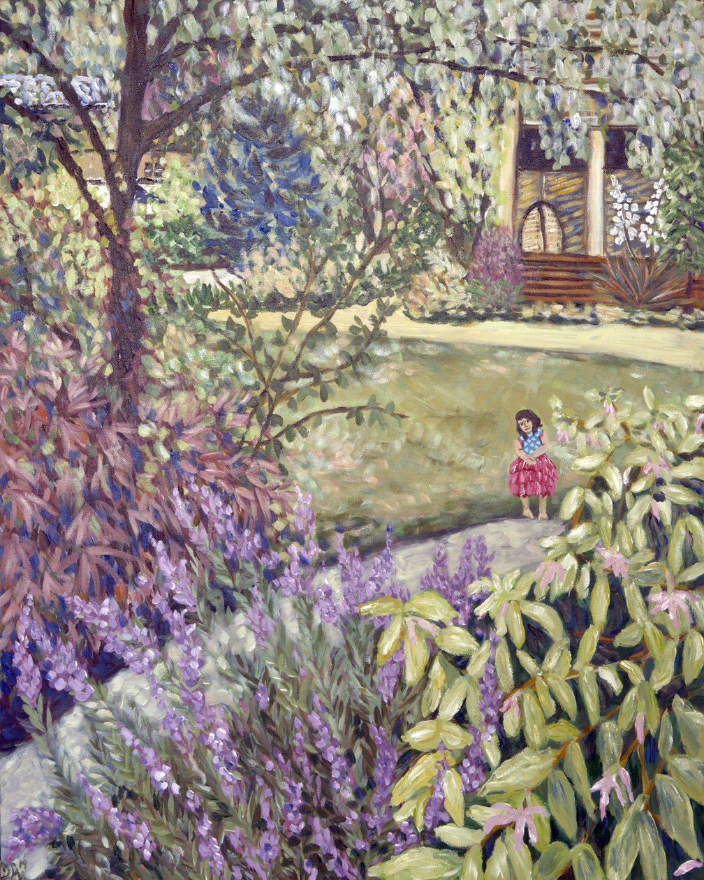 Flower Fairy, 2019 (akryl på duk) av Deborah Eve Alastra