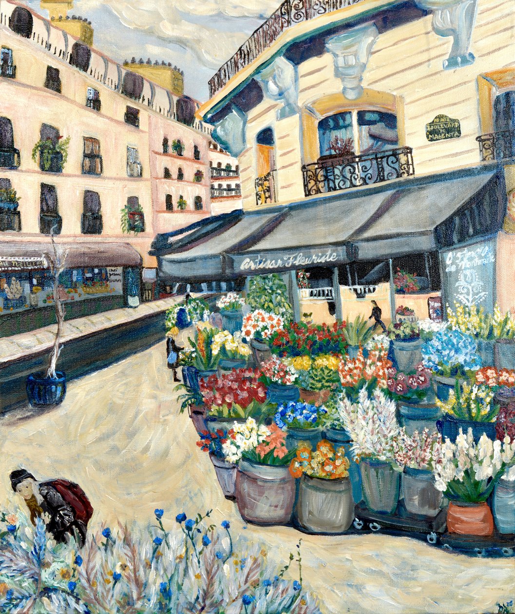Flower Shopper, 2020 (akryl på duk)0 av Deborah Eve Alastra