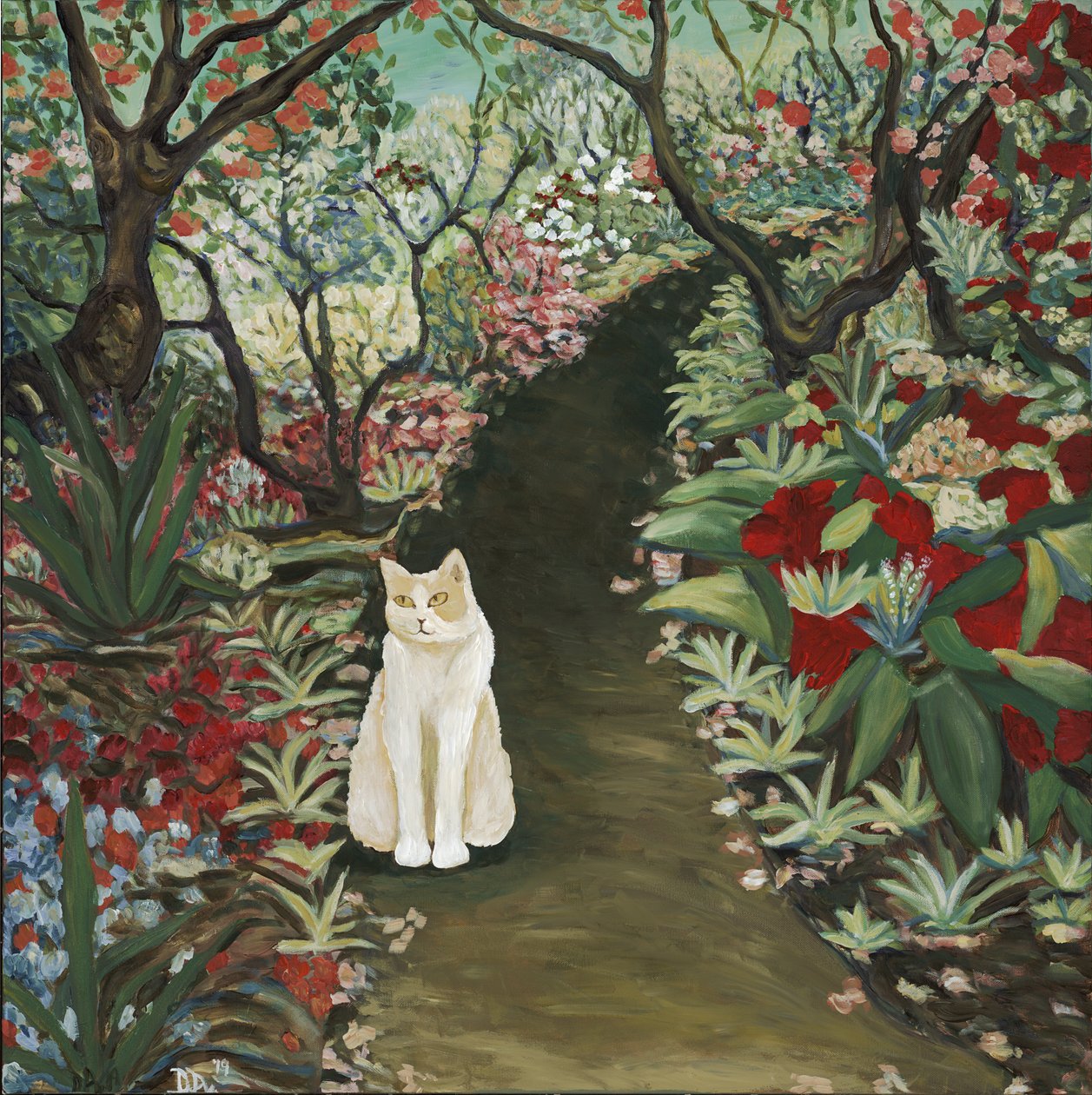 Garden Dream, 2019 (akryl på duk) av Deborah Eve Alastra