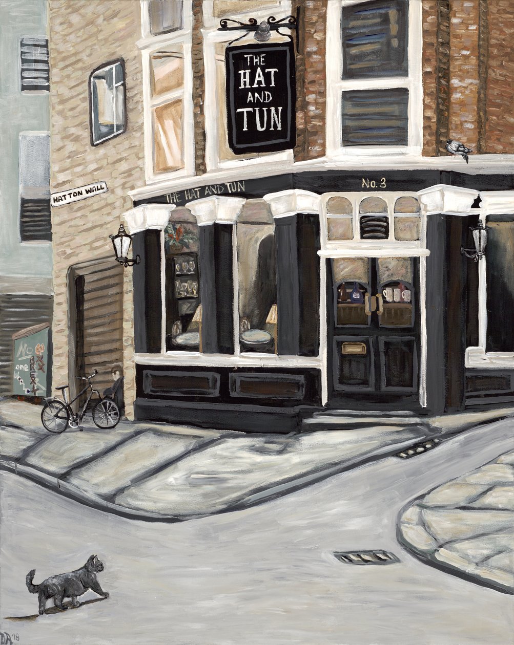 Hat and Tun, 2017 (akryl på duk) av Deborah Eve Alastra