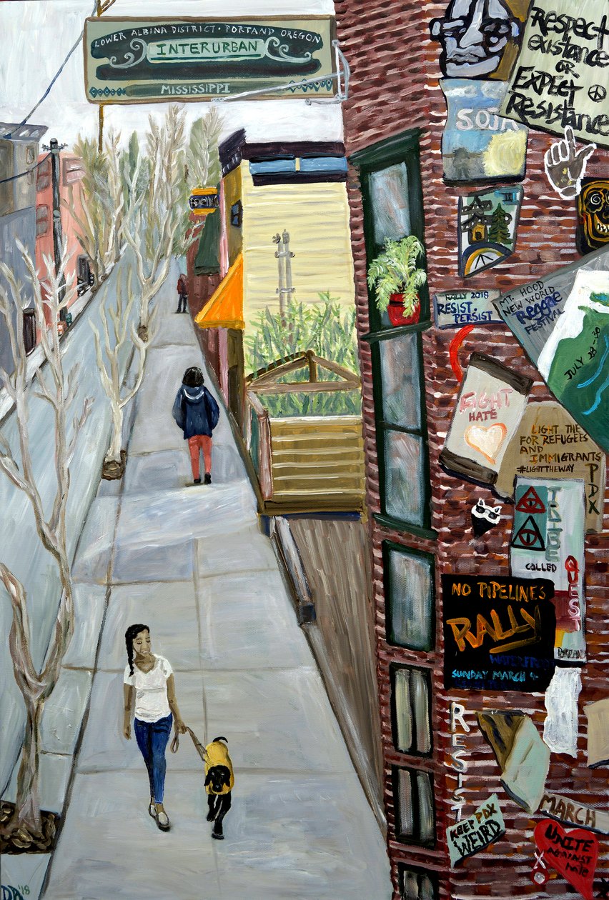 InterUrban, 2016 (akryl på duk) av Deborah Eve Alastra