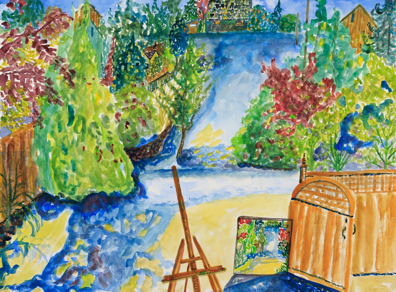 New Studio View, 2023 (akvarell på papper) av Deborah Eve Alastra