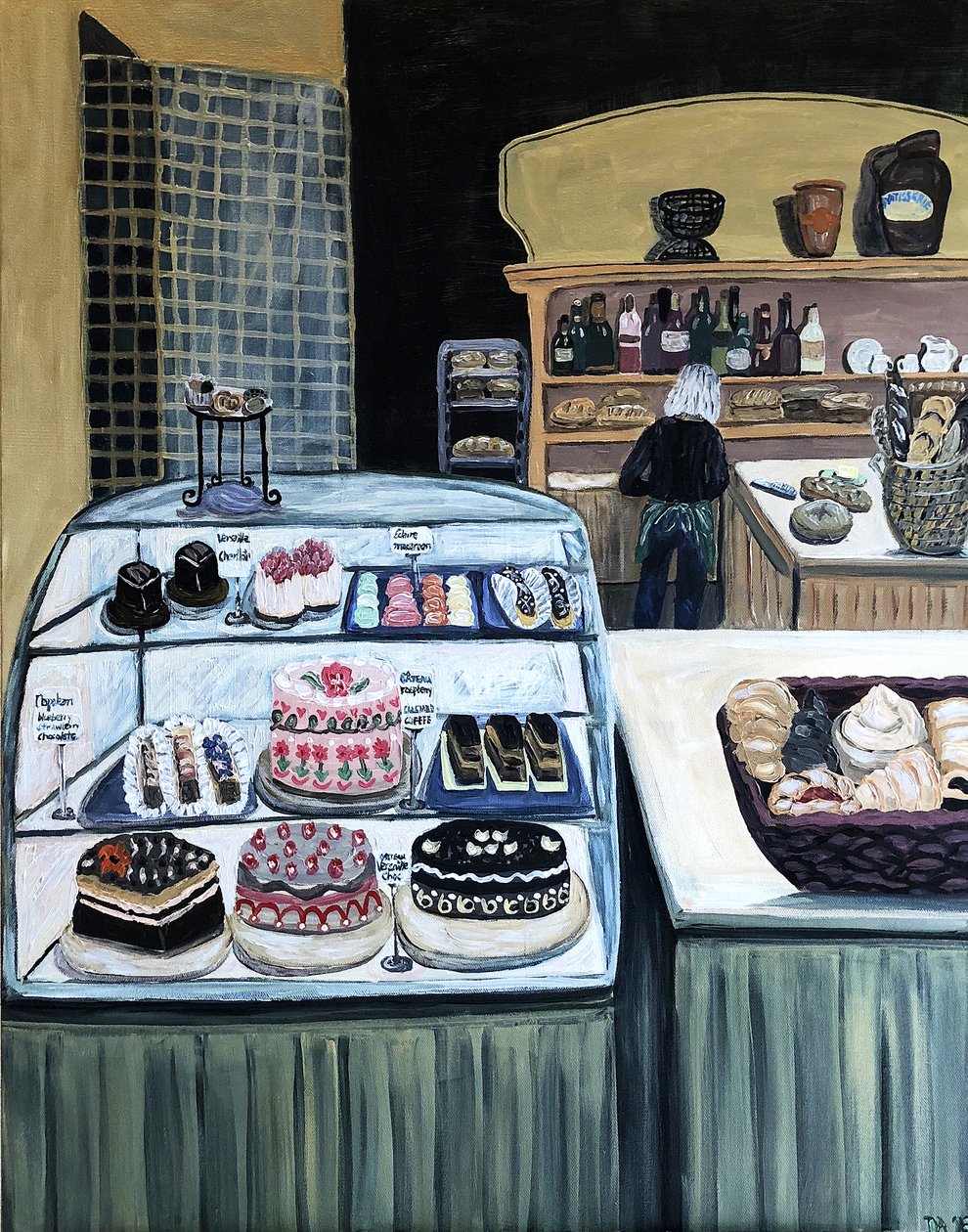 Patisserie, 2018 (akryl på duk) av Deborah Eve Alastra