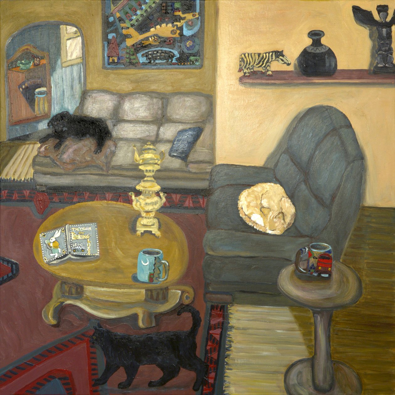 Primitive House, 2019 (akryl på duk) av Deborah Eve Alastra