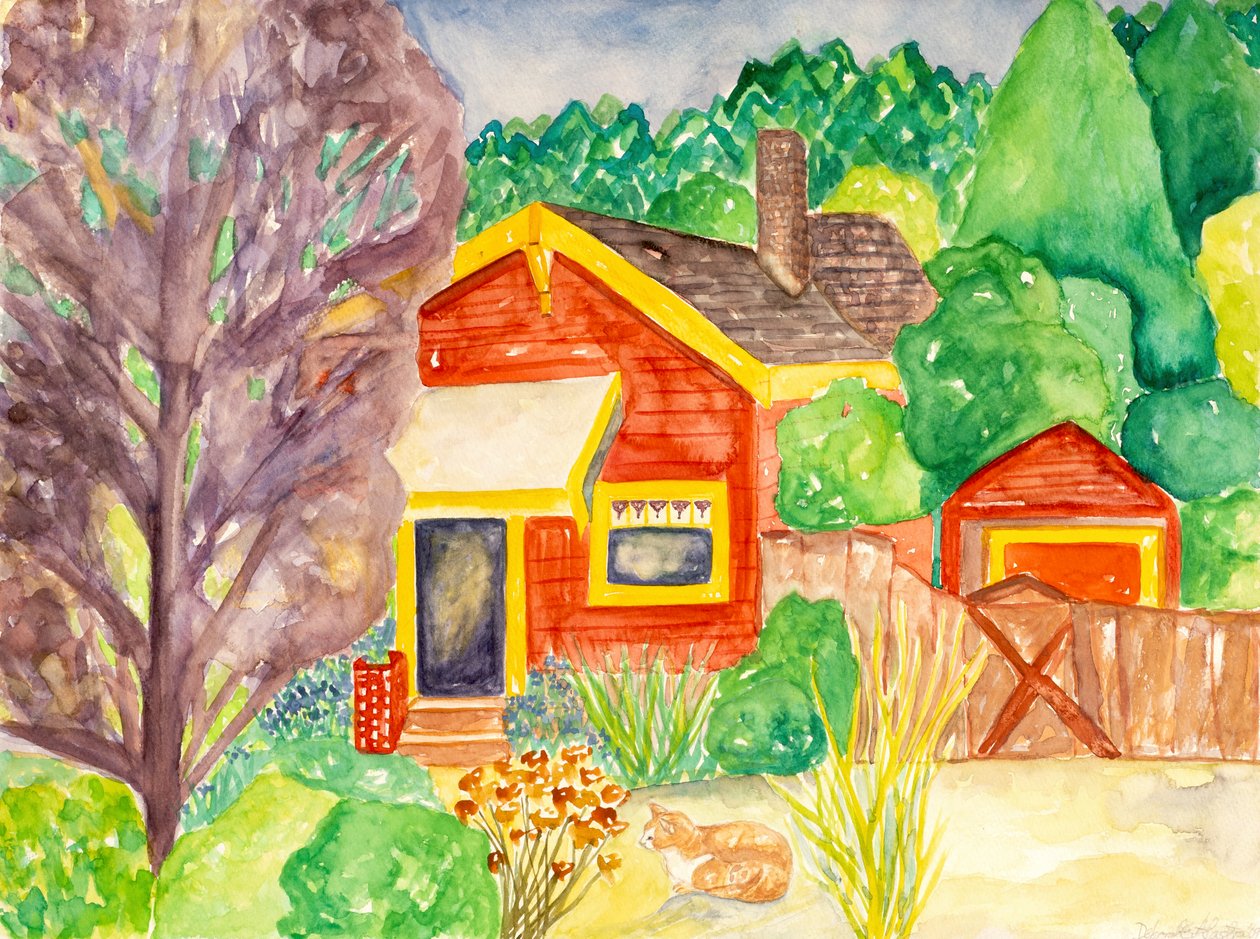 Red House, 2016 (akvarell) av Deborah Eve Alastra