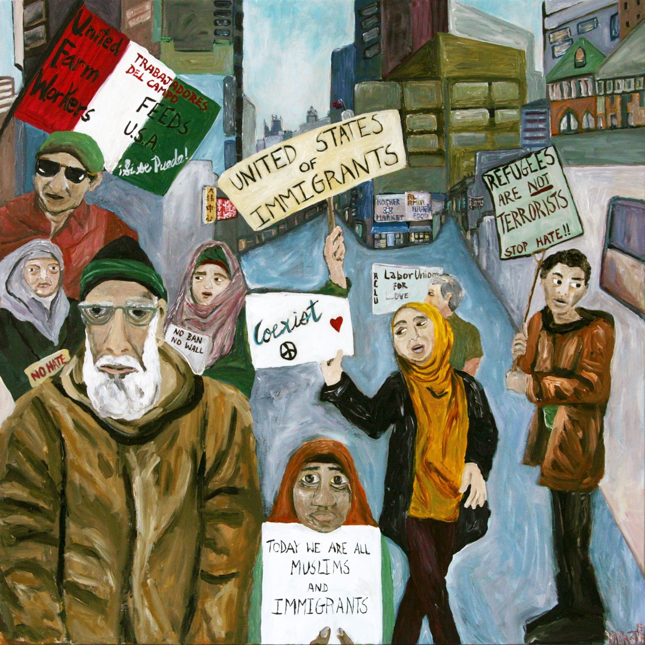 Resist 2, 2017 (akryl på duk) av Deborah Eve Alastra