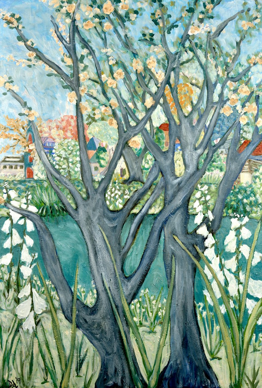 Spring Trees, 2012 (akryl på duk) av Deborah Eve Alastra