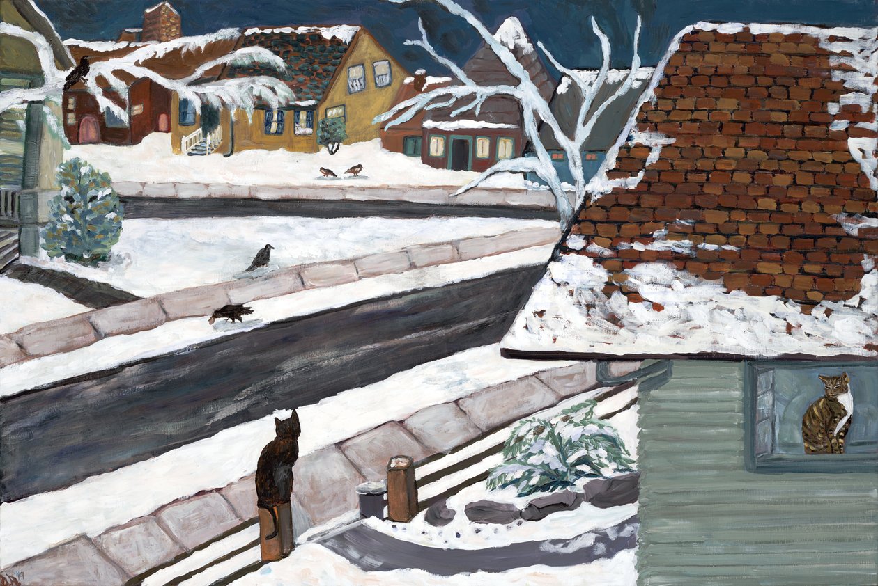 Studio View, 2019 (akryl på duk) av Deborah Eve Alastra