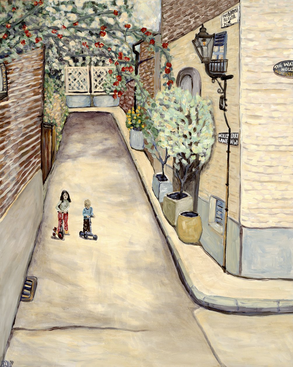 Watch House Hampstead, 2017 (akryl på duk) av Deborah Eve Alastra
