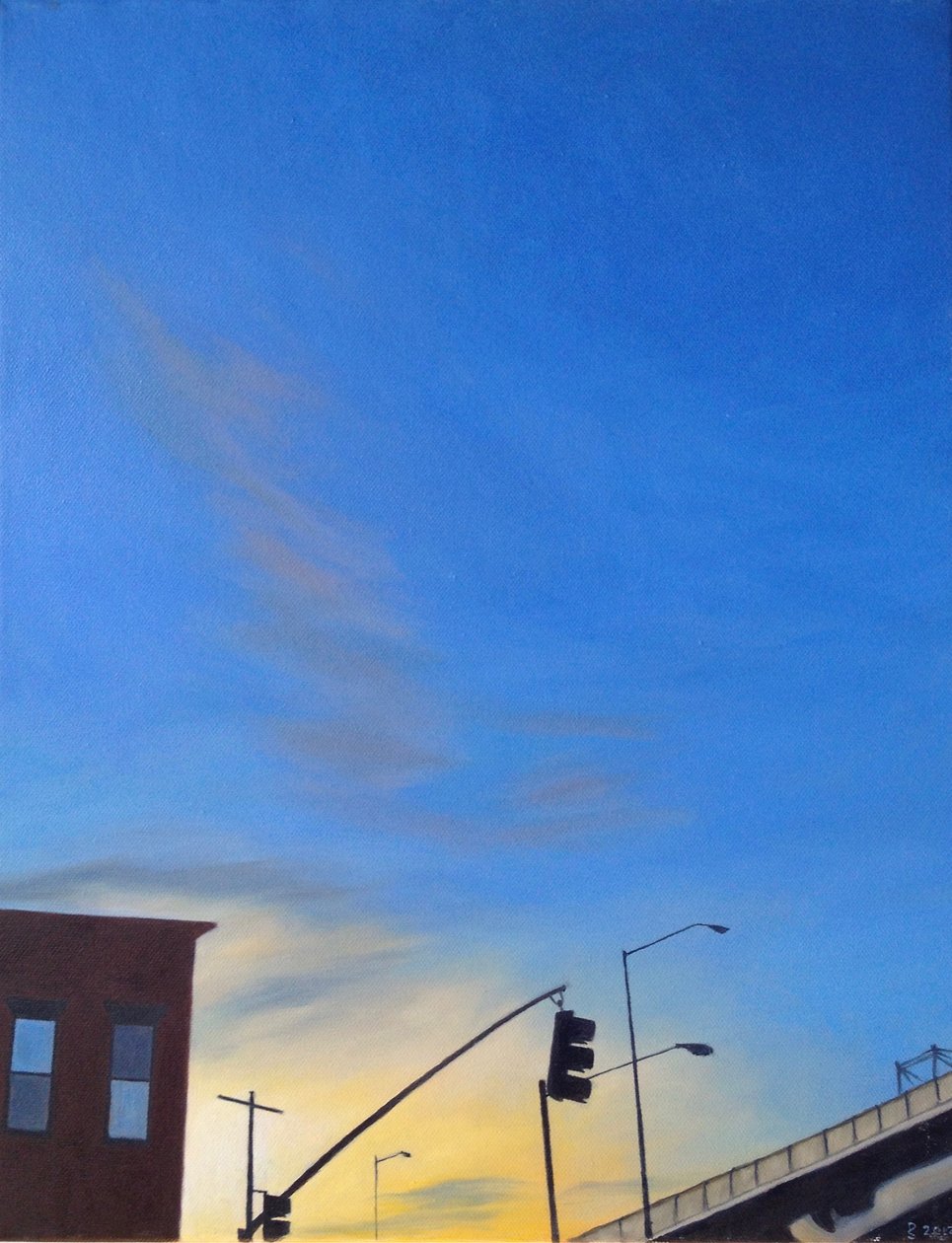 Brooklyn Twilight by the BQE, 2012 (olja på duk) av Deborah Stevenson
