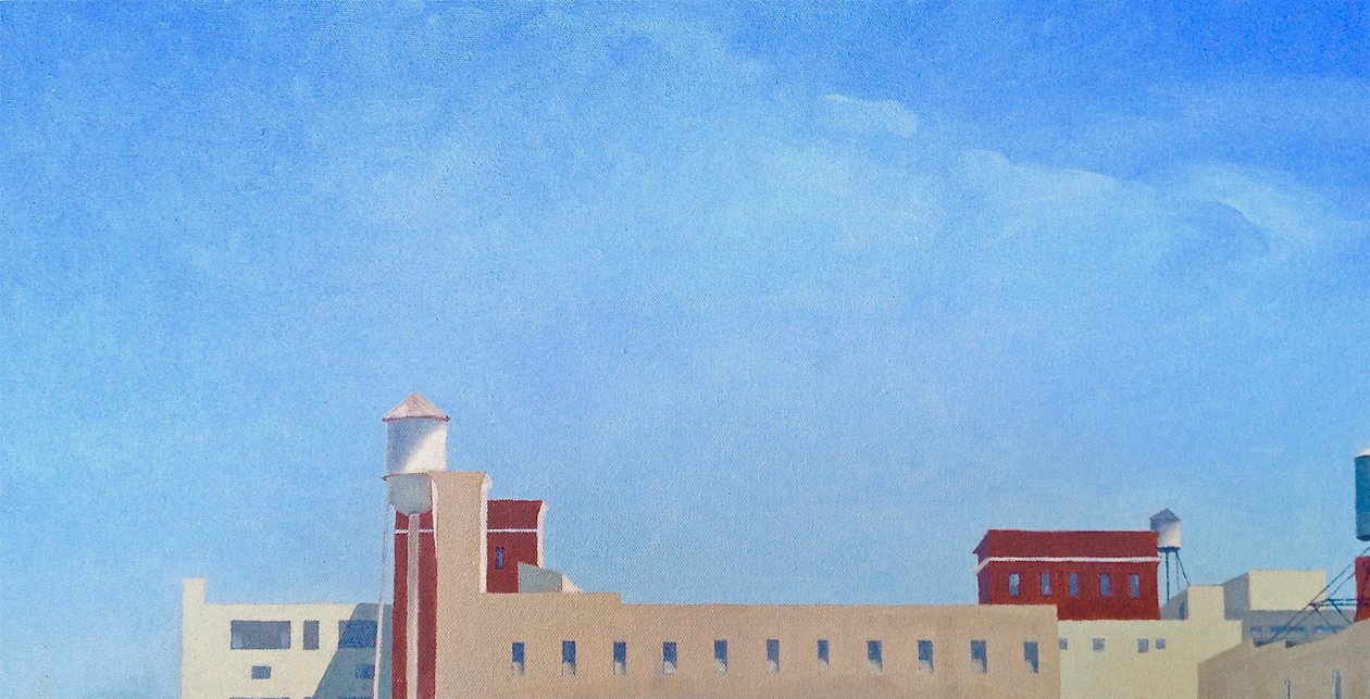 Brooklyn View Across Washington Street, 2012 (olja på duk) av Deborah Stevenson
