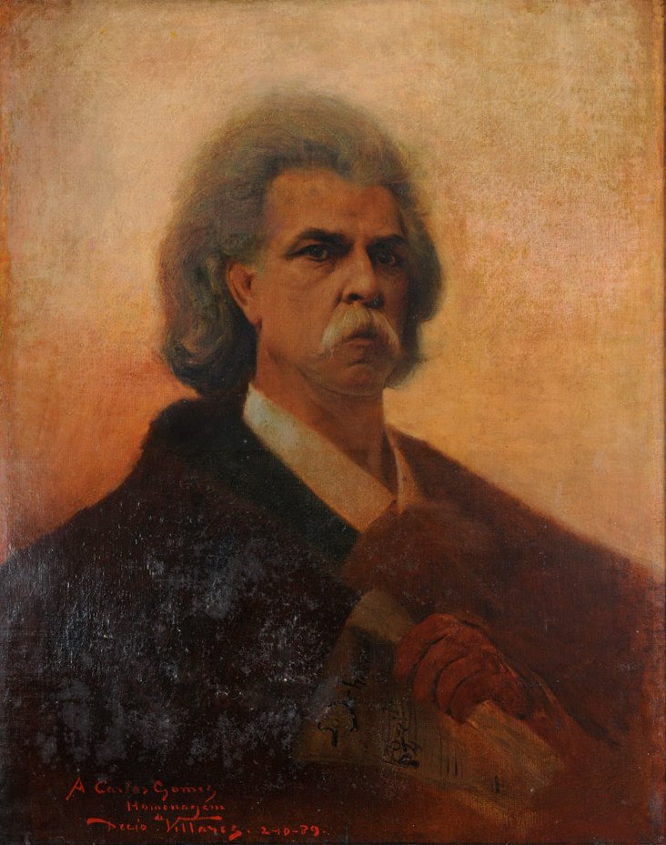 Portrait of the maestro Antonio Carlos Gomes av Decio Villares