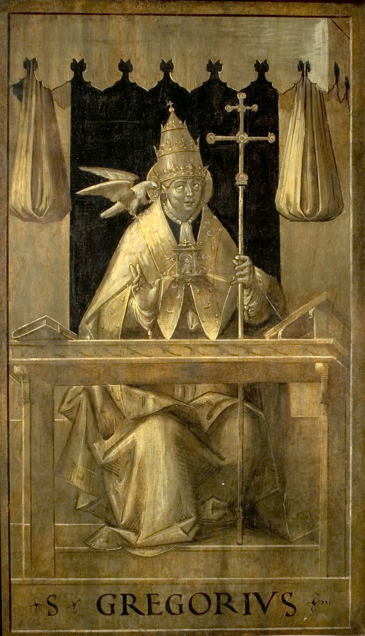 St Gregory in his Study (verso), c.1520 av Defendente Ferrari