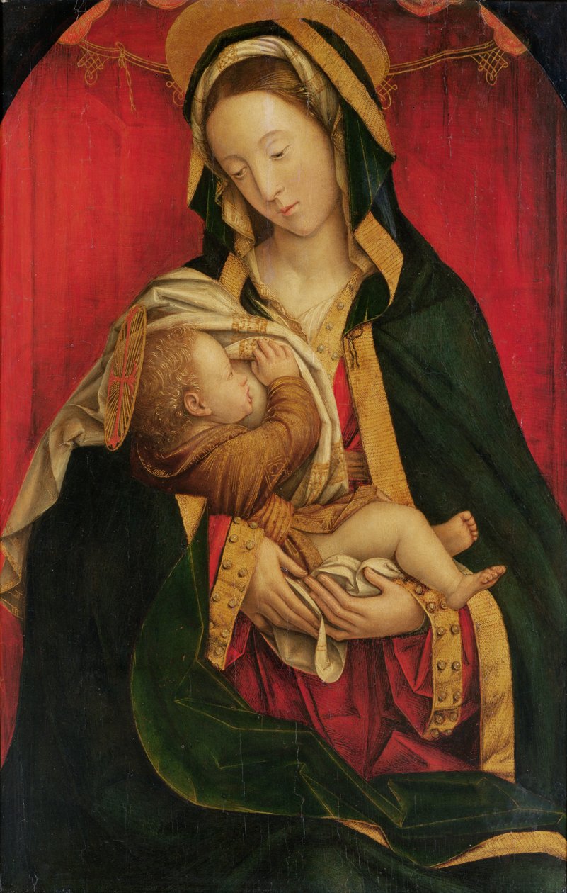 Madonnan som diar sitt barn, 1520-30 av Defendente Ferrari