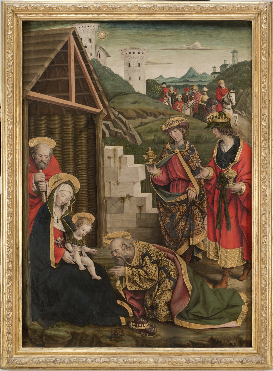 Tillbedjan av Magi, ca. 1496-1500 av Defendente Ferrari