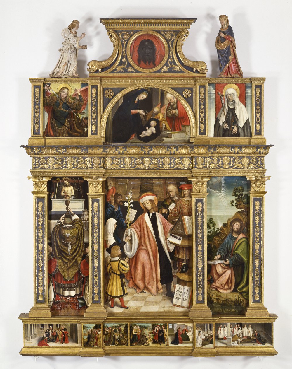 Polyptyk av Sant Ivo, ca 1520 (tempera ombord, antik ram) av Defendente Ferrari