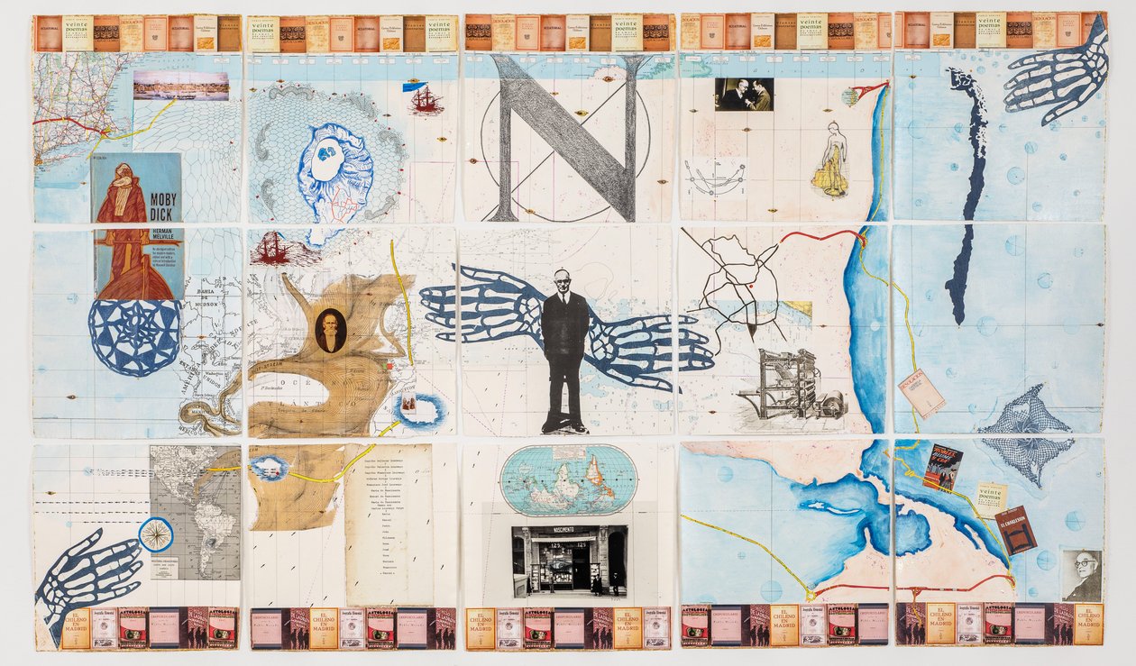 Horizon Eyes for Editorial Nascimento, 2020 (collagekarta för blandad media på handgjort papper) av Deirdre Kelly