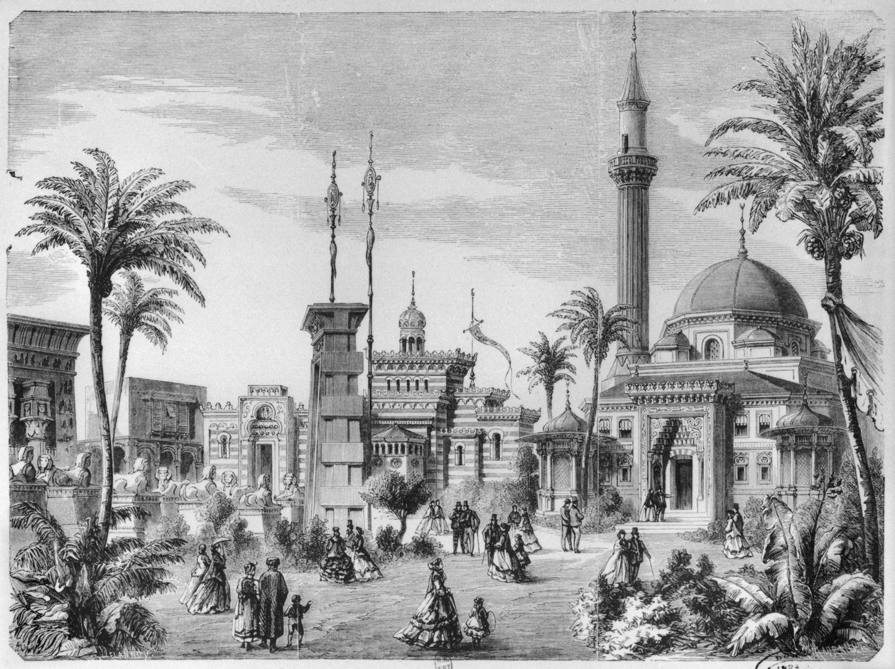 Den utländska och östra avdelningen av världsutställningen på Champ-de-Mars i Paris, graverad av Charles Maurand (1800-talet) 1867 av Aristide Delannoy