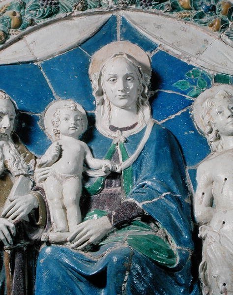Jungfru och barn med heliga av Della Robbia (workshop of)
