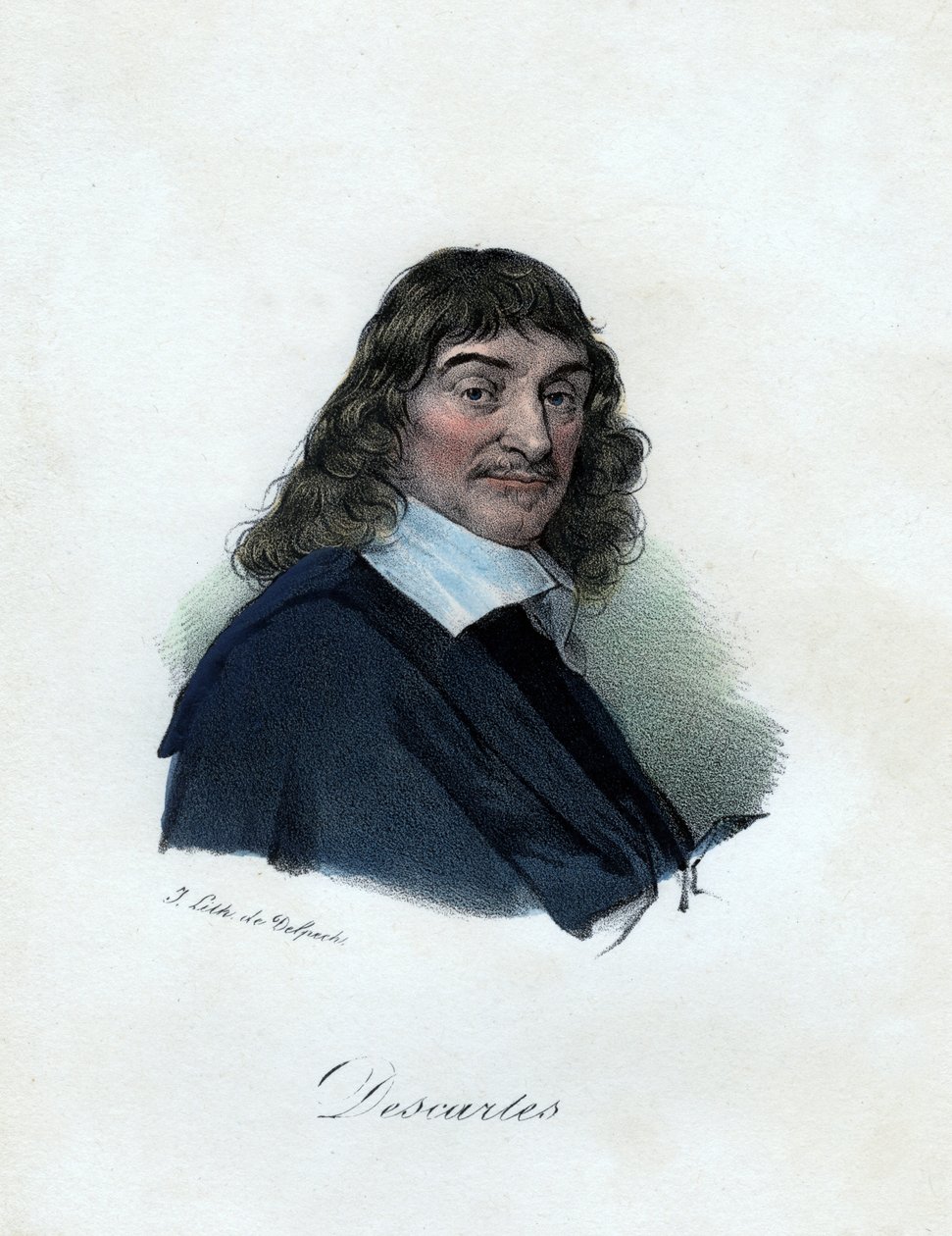 Rene Descartes, fransk filosof, matematiker och vetenskapsman, c1800-talet. av Delpech