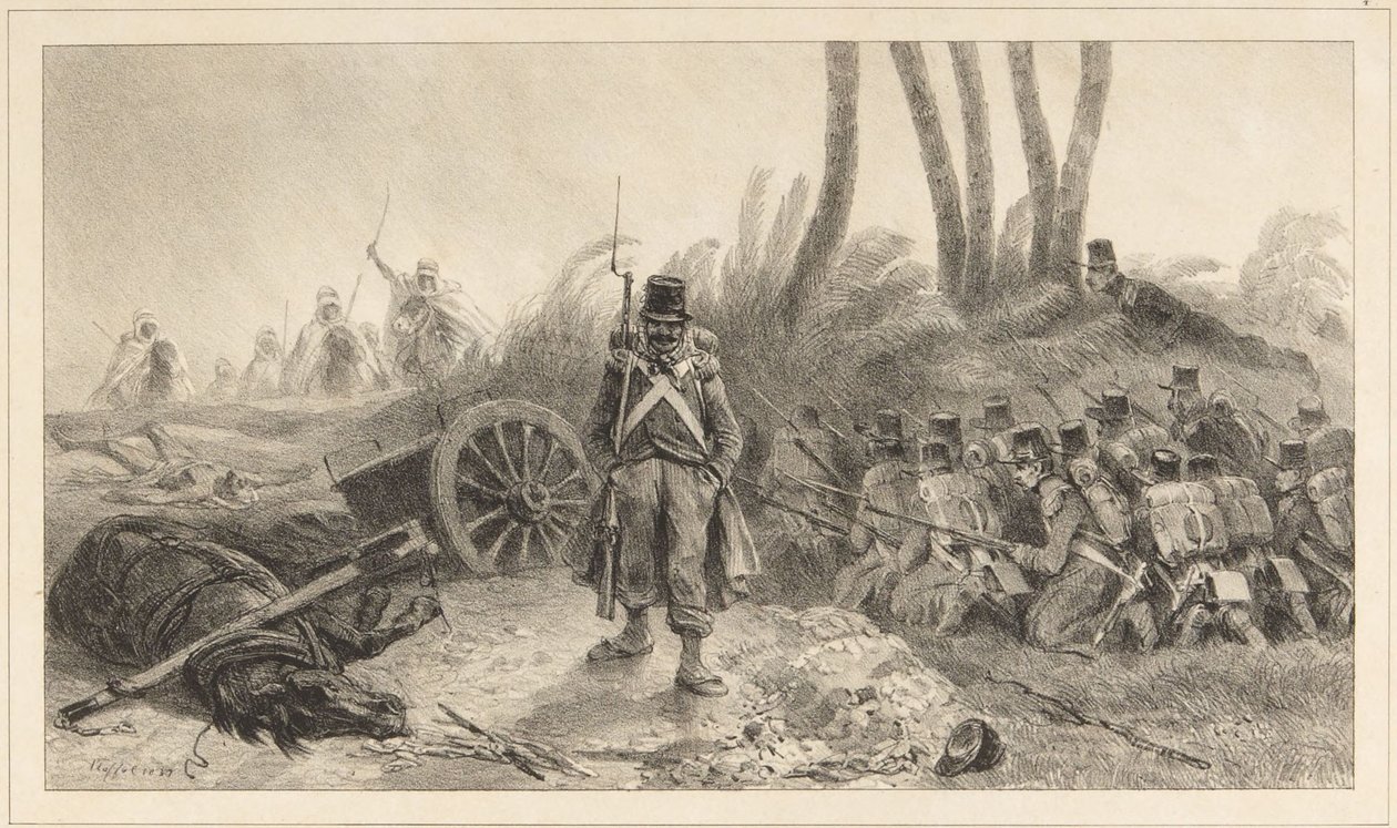Bakhållet (Reträtten från Constantine) av Denis-Auguste-Marie Raffet