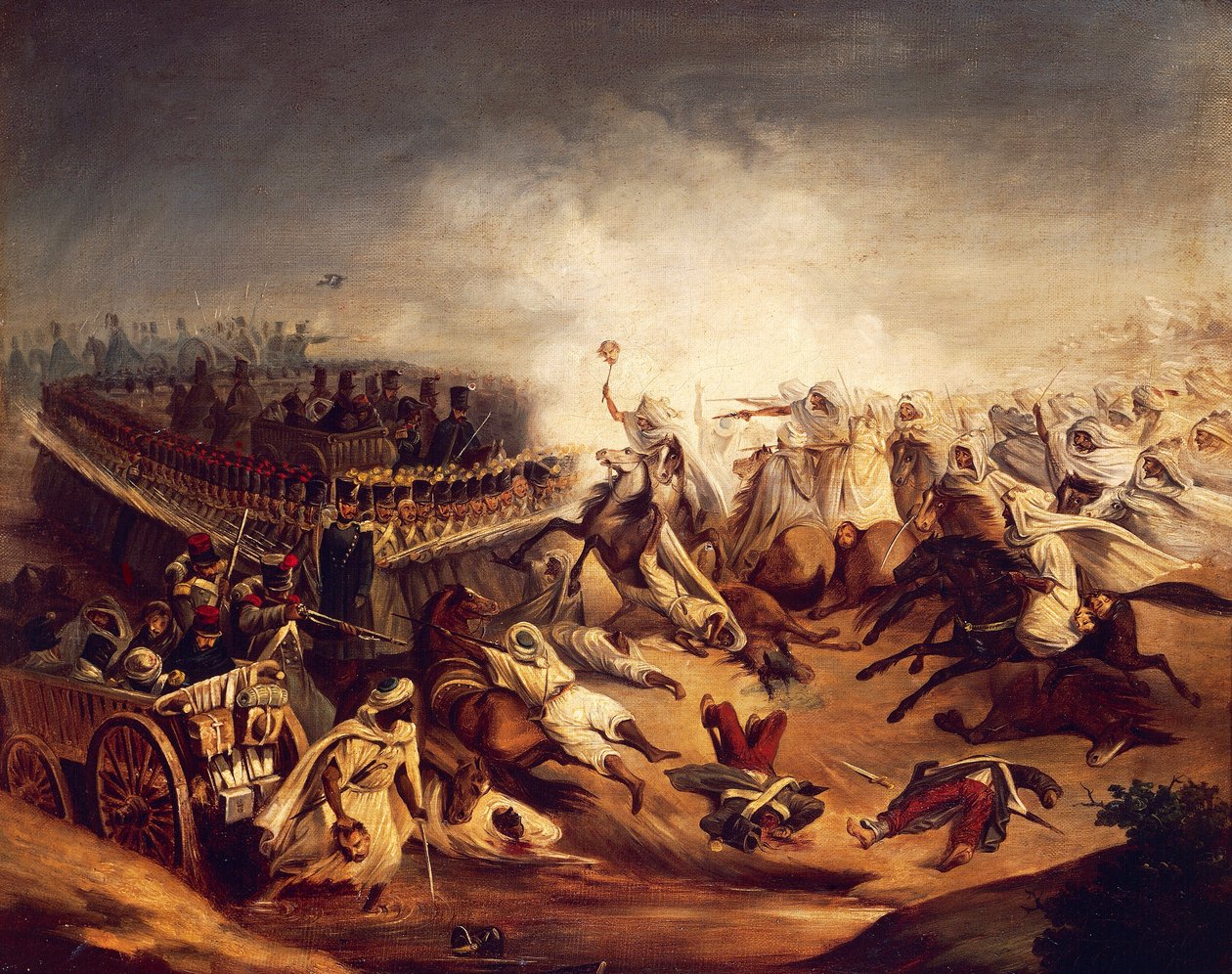 Algeriskt motanfall vid Constantine under kolonialkrigen, november 1837, efter Denis Auguste Marie Raffet (1804-1860) av Denis Auguste Marie (after) Raffet