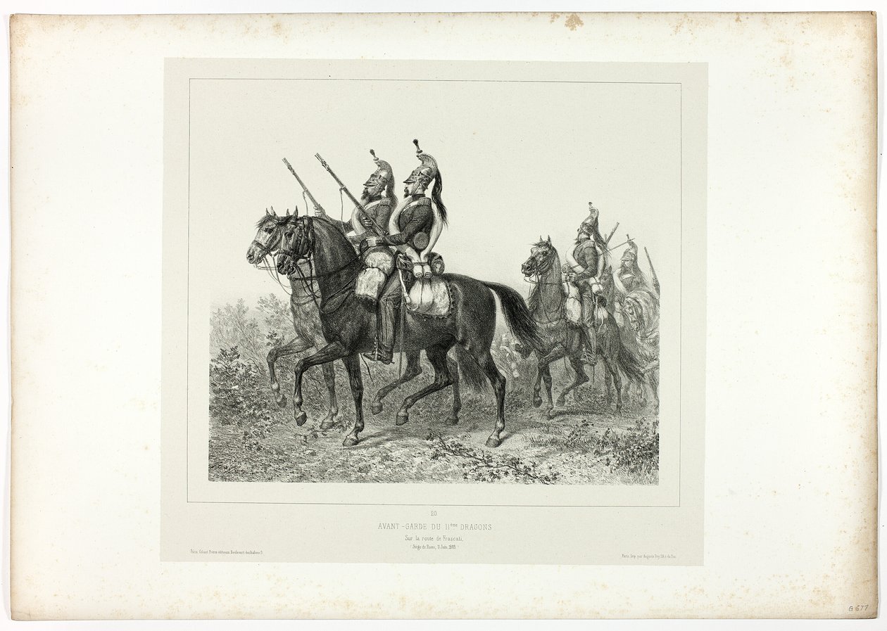 11:e drakens förskottsvakt, från Memories of Italy: Rome Expedition av Denis Auguste Marie Raffet