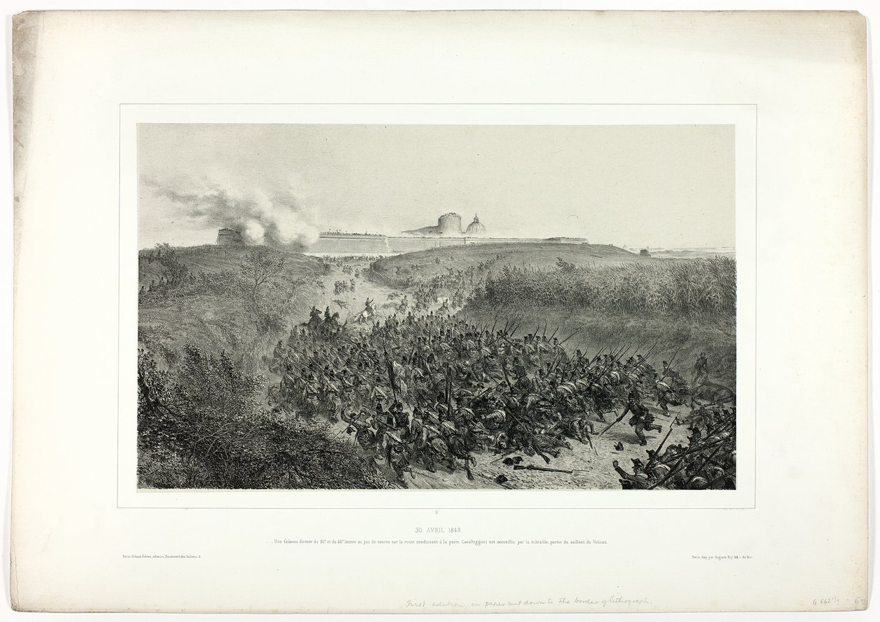 30 april 1849, från Memories of Italy: Expedition to Rome av Denis Auguste Marie Raffet
