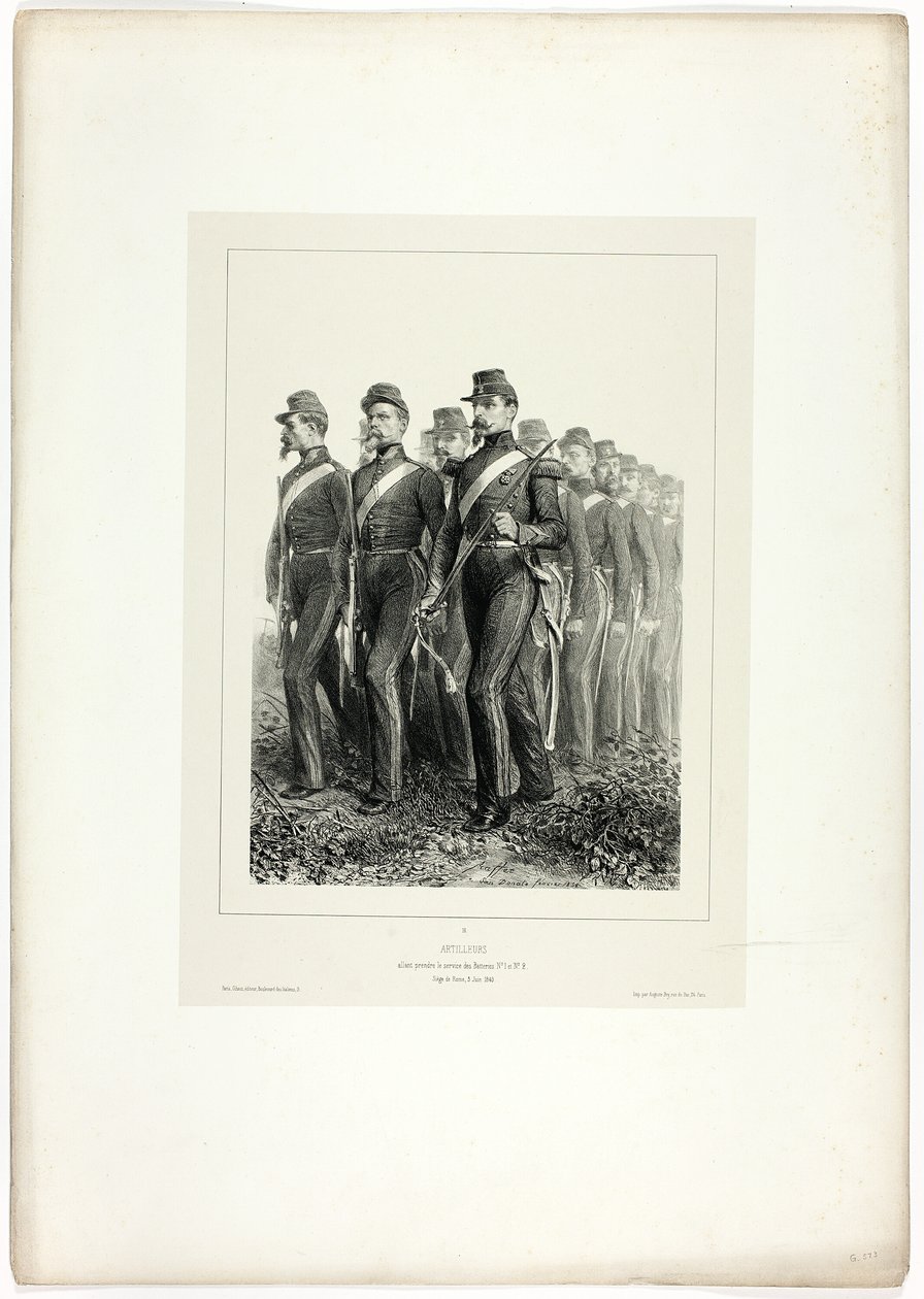 Artillerimän, från Souvenirs of Italy: Rome Expedition av Denis Auguste Marie Raffet