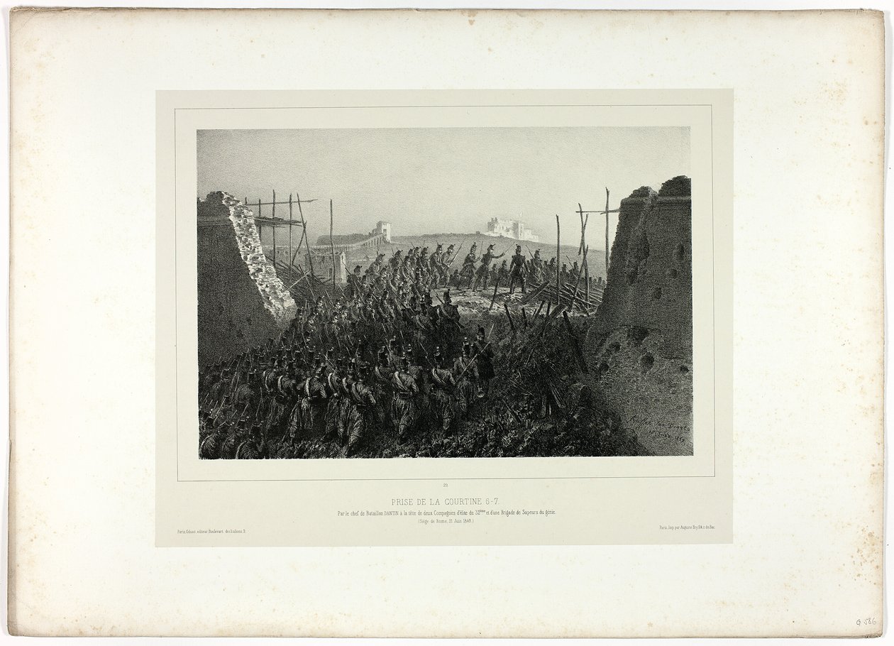 Capture of the Courtine 6-7, från Souvenirs of Italy: Rome Expedition av Denis Auguste Marie Raffet