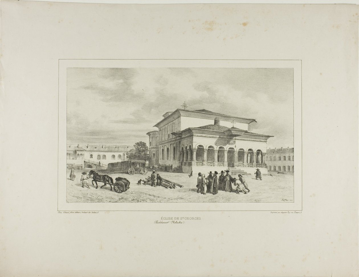 Sankt Georgs kyrka, Bukarest, Valakiet, 13 juli 1837 av Denis Auguste Marie Raffet