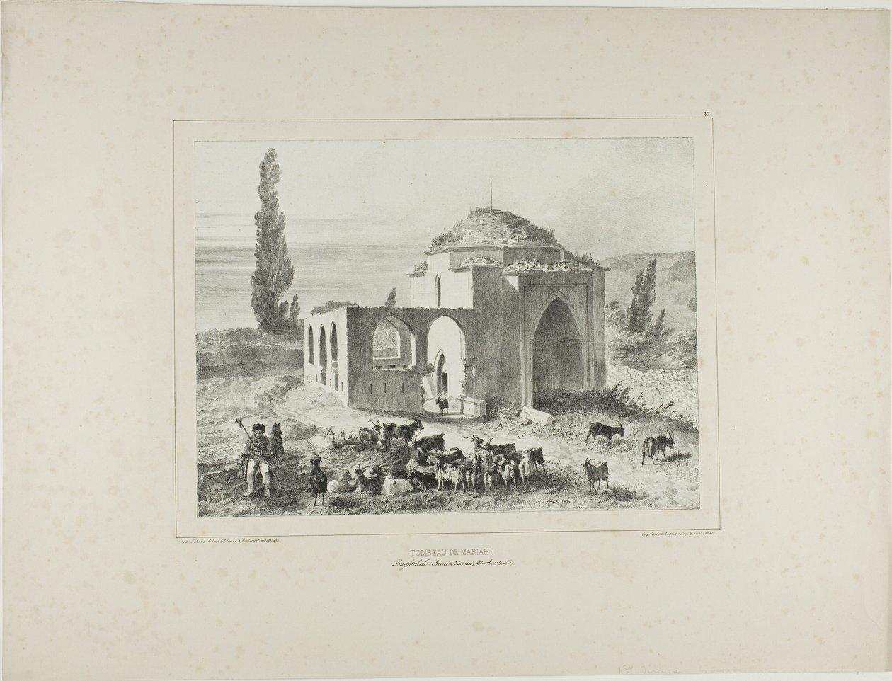 Mariah-graven, Bachtcheh-Seraï, Krim, 21 augusti 1837 av Denis Auguste Marie Raffet