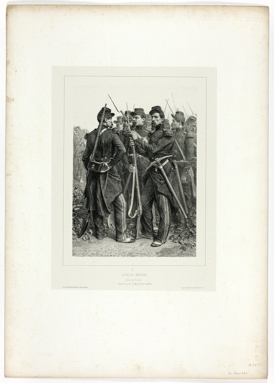 Sappers, från Souvenirs of Italy: Rome Expedition av Denis Auguste Marie Raffet