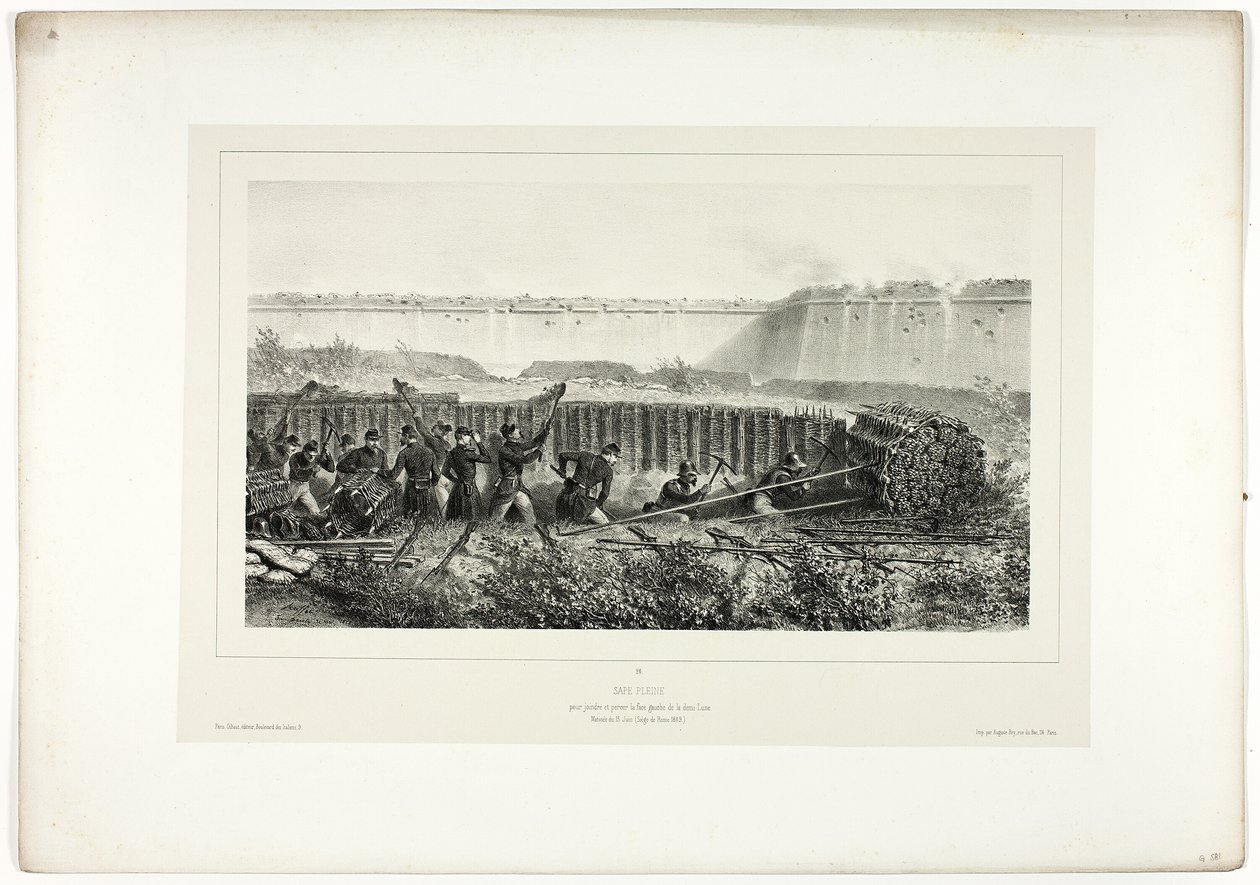 Slappande i full gång, från Souvenirs of Italy: Expedition från Rom av Denis Auguste Marie Raffet