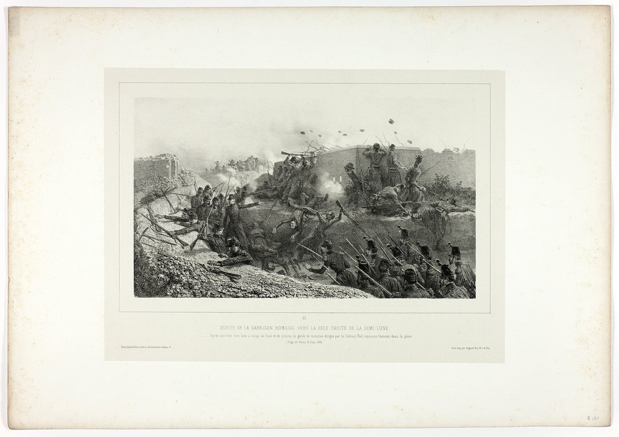 Utgång från den romerska garnisonen... från Souvenirs of Italy: Expedition to Rome av Denis Auguste Marie Raffet
